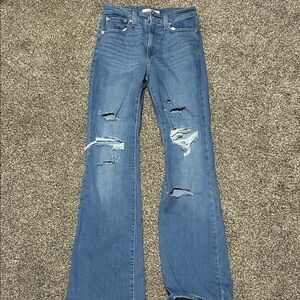 Levi's Blue Ripped Flare Jeans